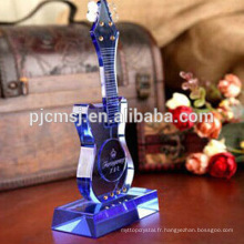 Cristal bule verre guitare instrument de musique pour la maison décorations et cadeaux.crystal modèle de guitare